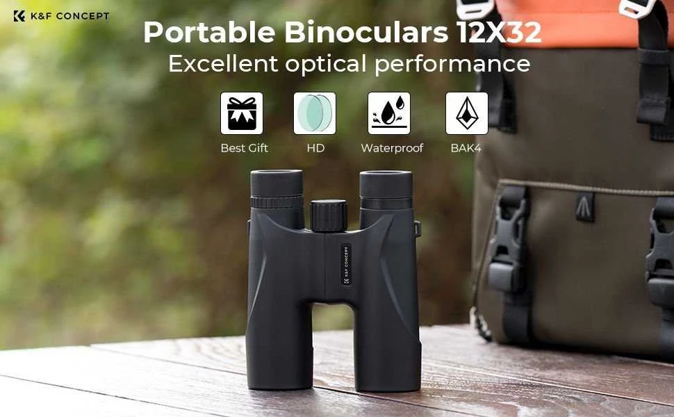 Žiūronai Lornetka Kf Profesjonalna Lornetka K&f 12x 32mm 12x32 Bak4 Ip65 + Dėklas / Kf33.071