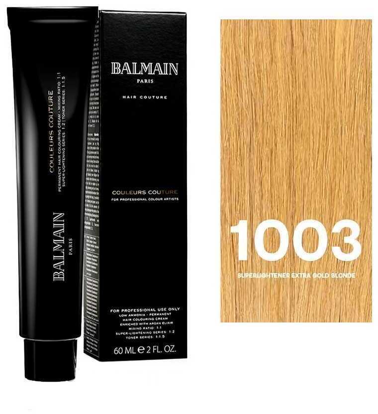 Balmain Professionnel Couleurs Couture Permanent Hair Dye 1003 Superlightener Extra Gold Skirtas šviesiems plaukams, 60 ml