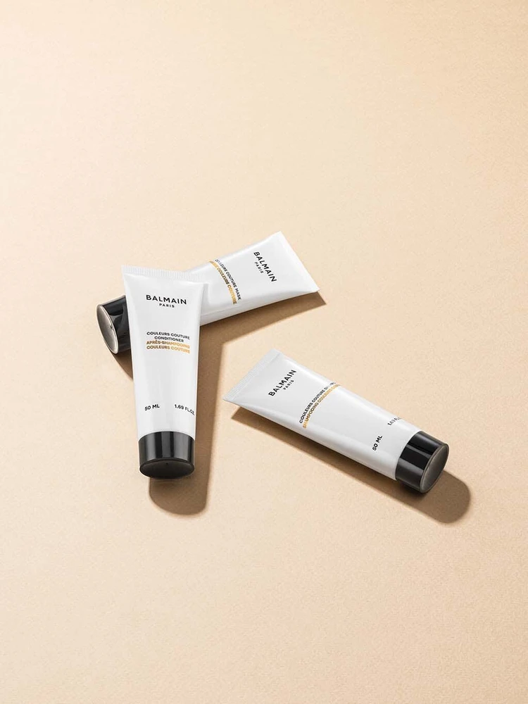 Balmain Set Balmain Professionnel: Couleurs Couture, Hair Šampūnas, For Hydration, 50 ml + Couleurs Couture, Argan Oil, Hair Conditioner, For Moisturizing, 50 ml + Couleurs Couture, Hair Treatment Kremas Mask, Hydrating & Color Protecting, 50 ml For Women