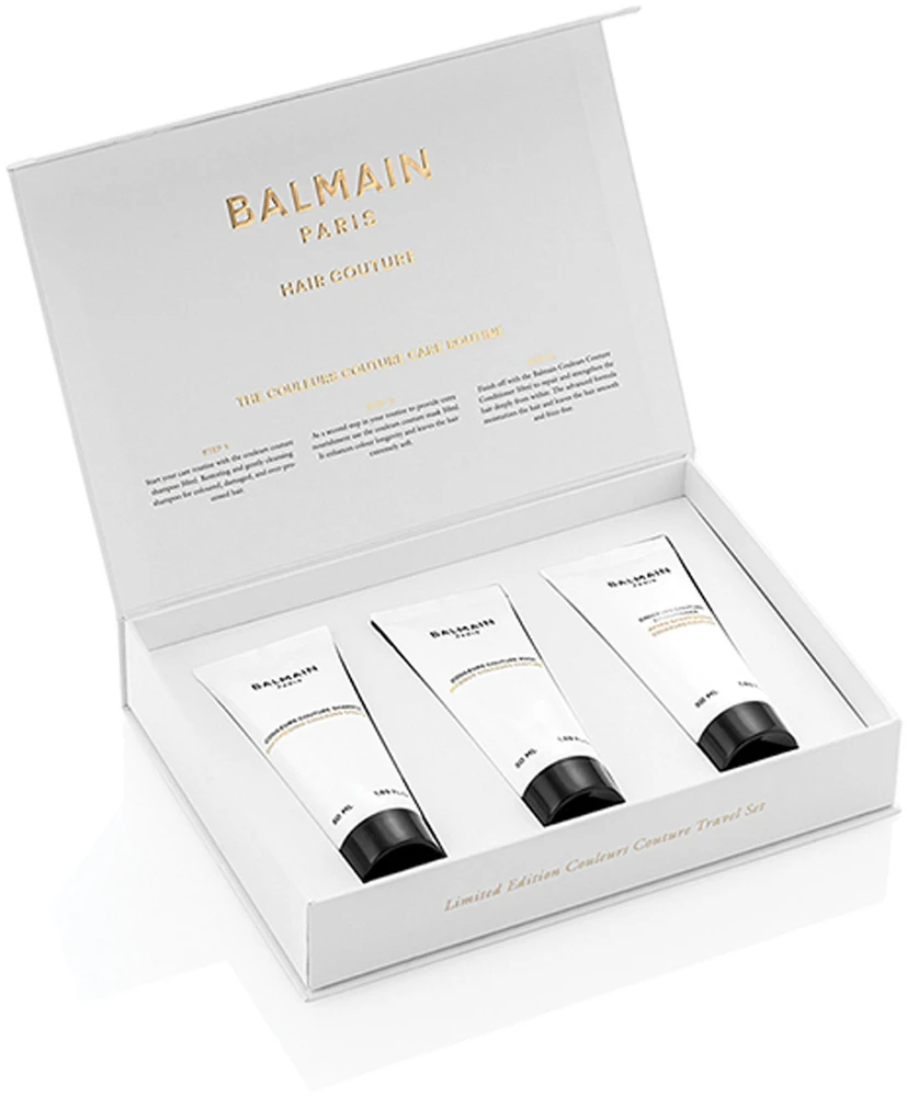 Balmain Set Balmain Professionnel: Couleurs Couture, Hair Šampūnas, For Hydration, 50 ml + Couleurs Couture, Argan Oil, Hair Conditioner, For Moisturizing, 50 ml + Couleurs Couture, Hair Treatment Kremas Mask, Hydrating & Color Protecting, 50 ml For Women