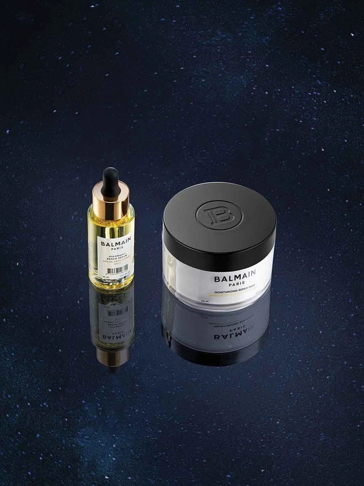 Balmain Professionnel Balmain Set Professionnel: Overnight, Botanical Oils, Hair Serum, Repairing, 30 ml + Moisturizing, Hair Treatment Kremas Mask, For Repairing, 200 ml For Women