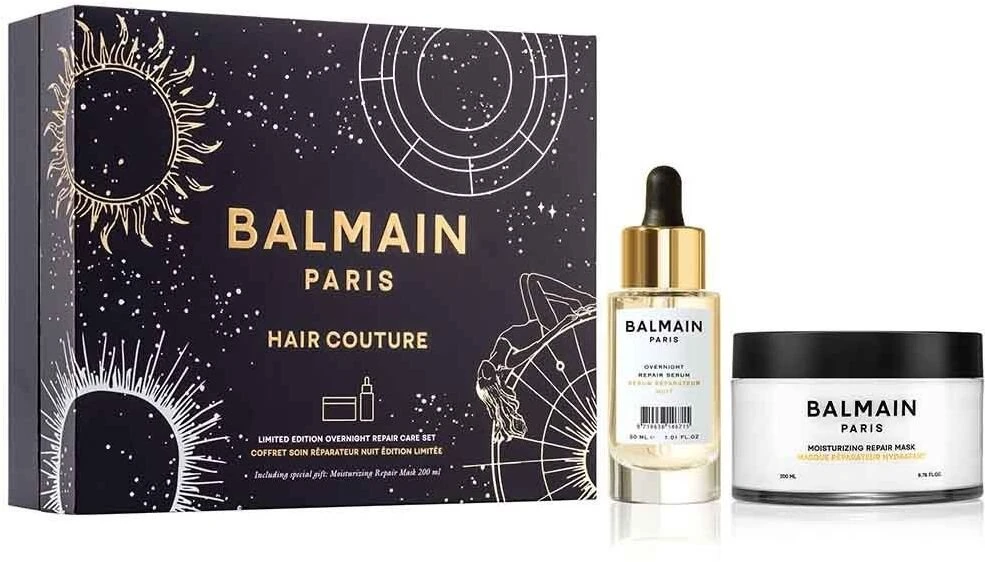 Balmain Professionnel Balmain Set Professionnel: Overnight, Botanical Oils, Hair Serum, Repairing, 30 ml + Moisturizing, Hair Treatment Kremas Mask, For Repairing, 200 ml For Women