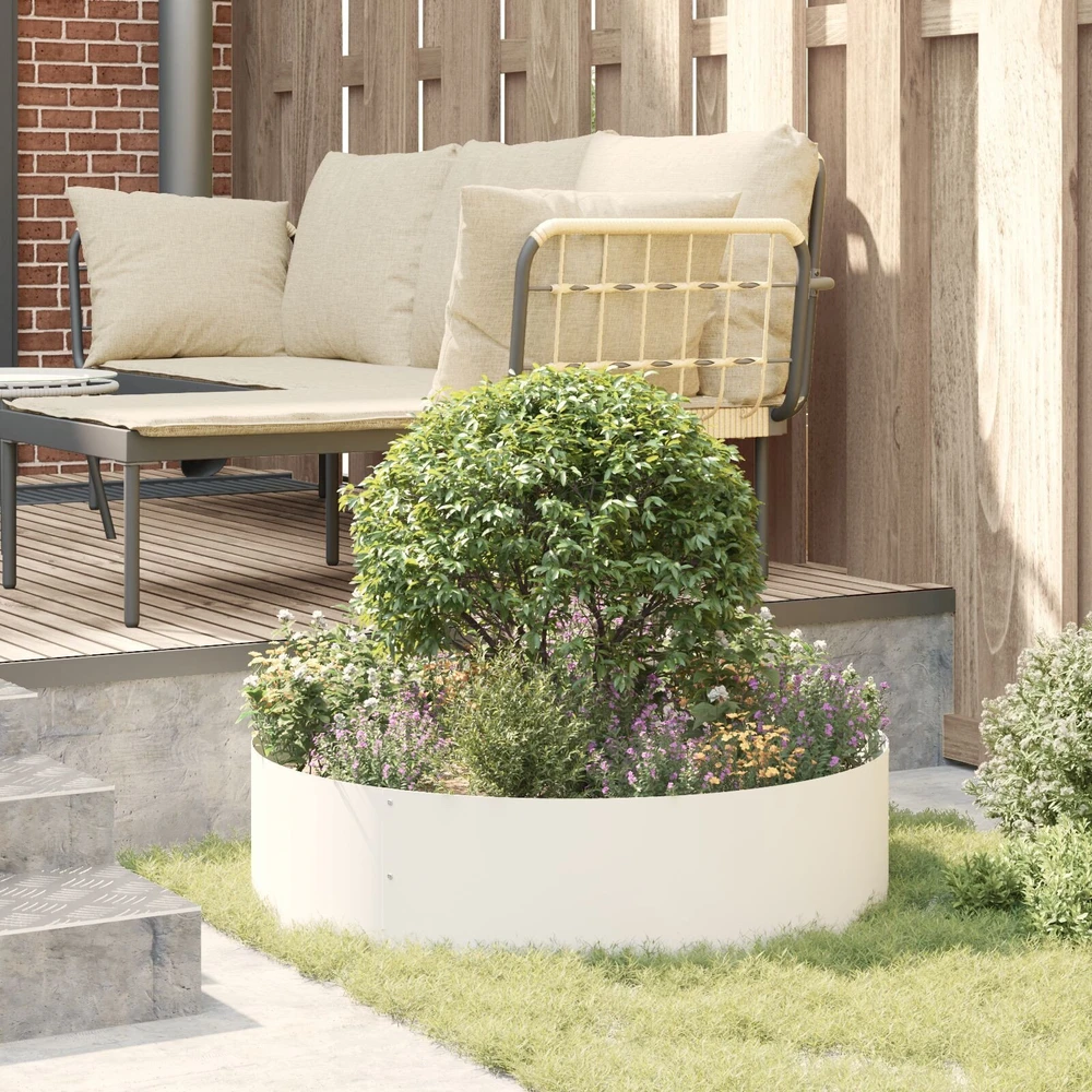 Vazonų žiedas Balta 80 x 80 x 20 cm Šaltai valcuotas plienas
