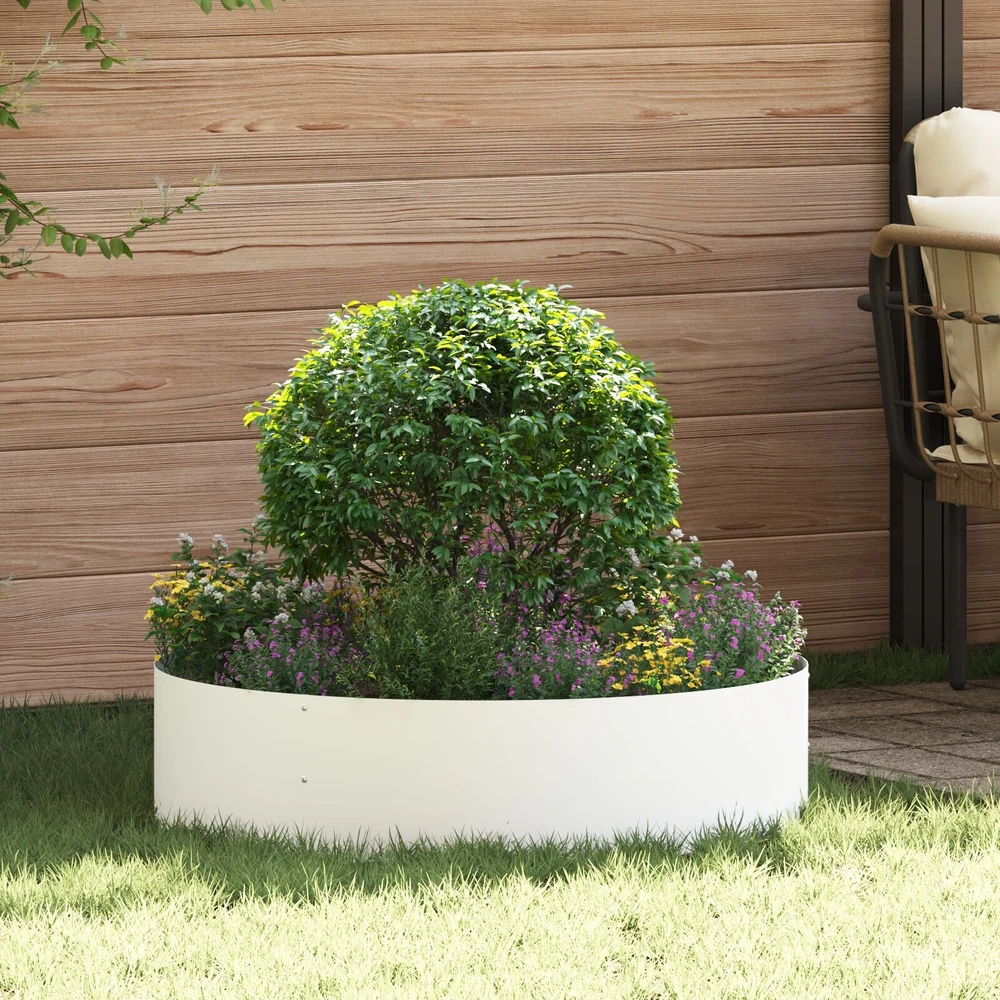 Vazonų žiedas Balta 80 x 80 x 20 cm Šaltai valcuotas plienas