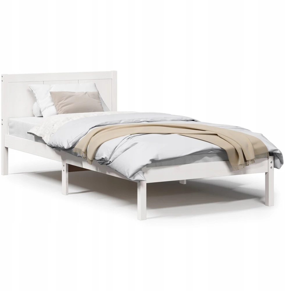 Lova Lovos rėmas Balta 75 x 190 cm Pušies medienos masyvas