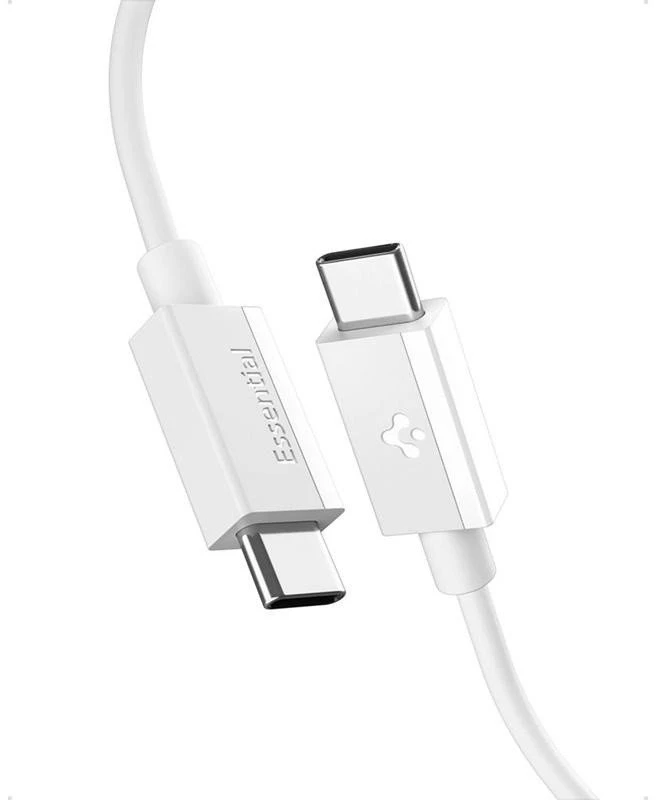 Spigen EB6020CC 60W laidas + USB-C / USB-C laidas 200 cm - Baltas