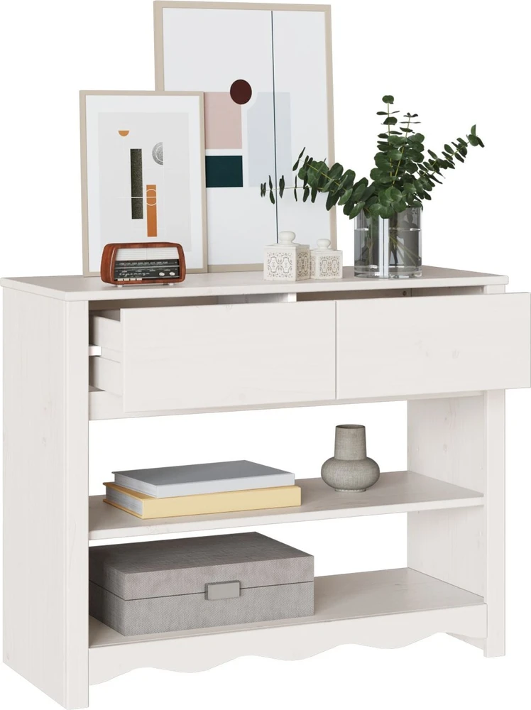 Konsolinis stalas su stalčių Drammen Balta 89,5 x 37 x 73 cm