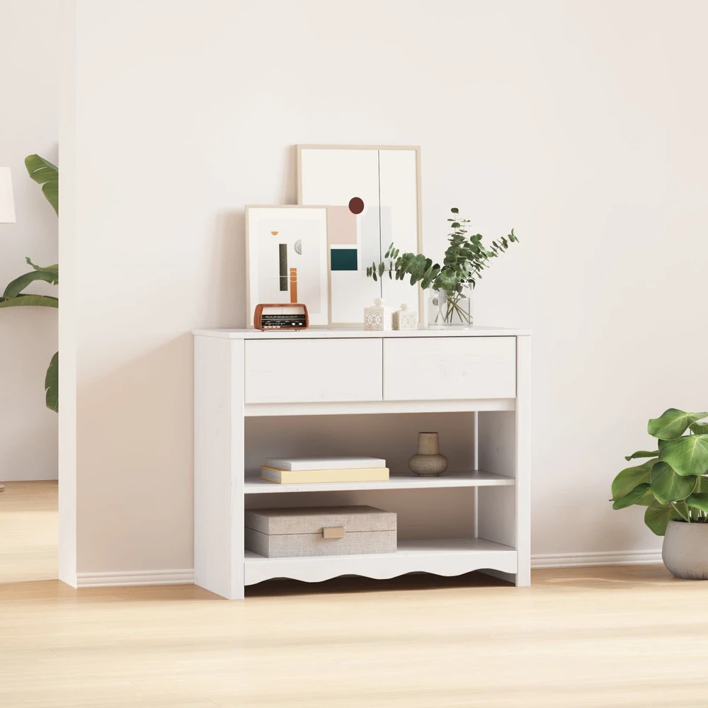 Konsolinis stalas su stalčių Drammen Balta 89,5 x 37 x 73 cm