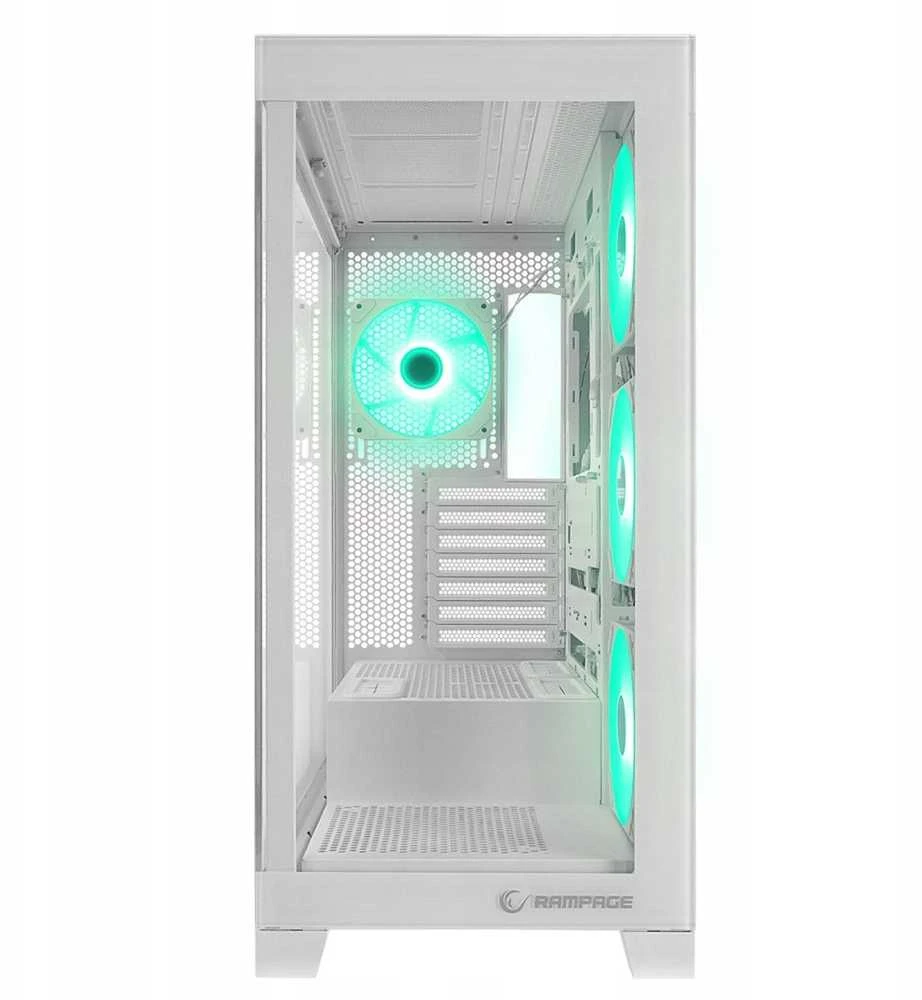 Rampage „Hydra V2“ kompiuterio dėklas akvariumui, 4 ventiliatoriai, ARGB, baltas