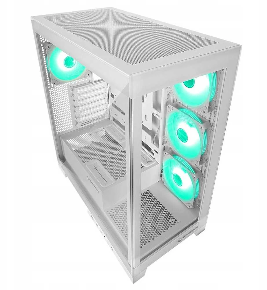 Rampage „Hydra V2“ kompiuterio dėklas akvariumui, 4 ventiliatoriai, ARGB, baltas