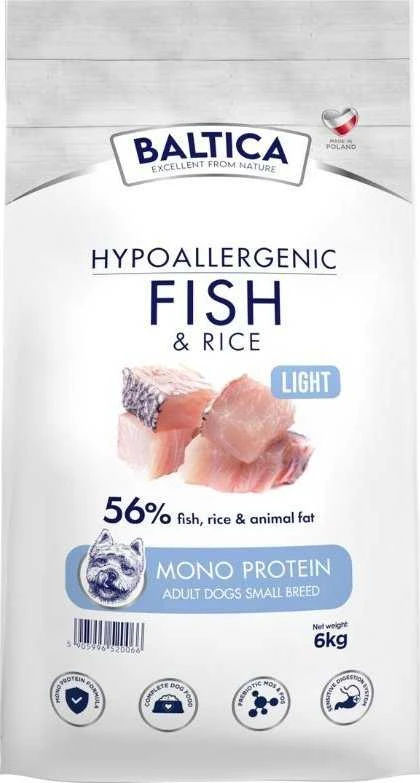 BALTICA Nutraceutic Hypoallergenic Light M žuvis with ryžiai – sausas Maistas šunims – 12kg