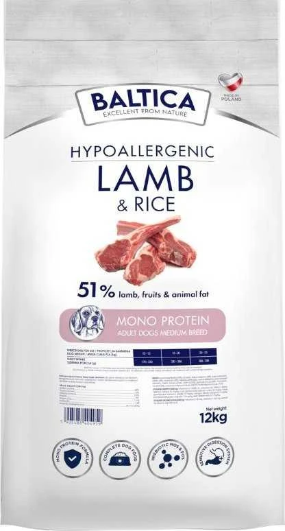 BALTICA Nutraceutic Puppy Monoprotein ėriena with ryžiai – sausas Maistas šunims – 12kg