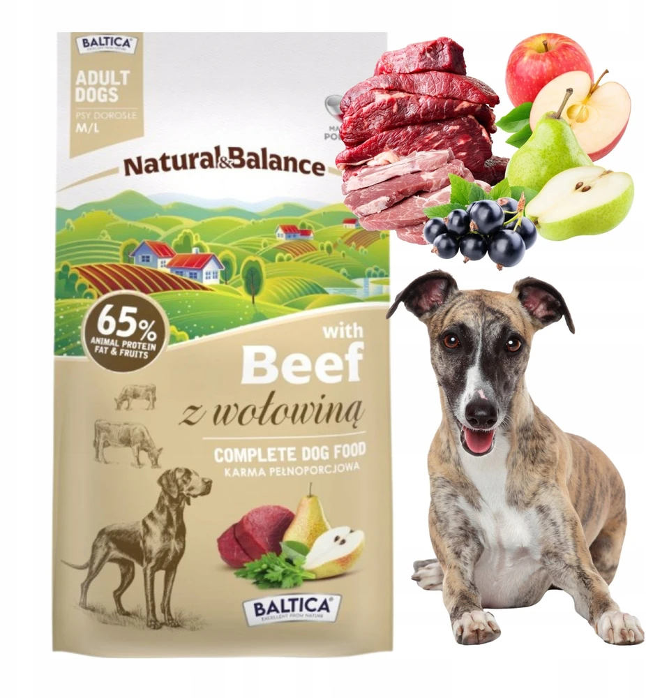 Šunų maistas - BALTICA Natural & Balance jautiena M/L 3kg, 24% protein, gluten-free