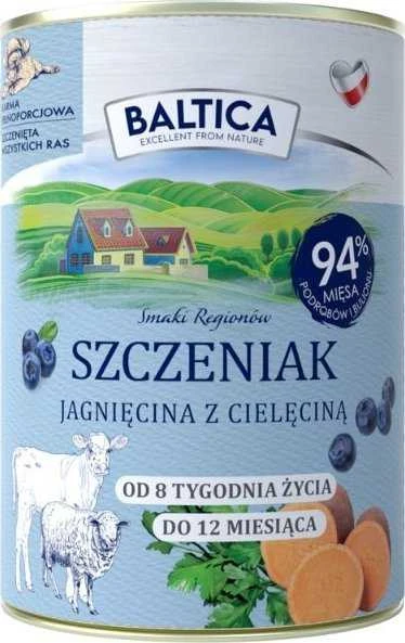 Baltic Agro BALTICA Smaki regionów Puppy ėriena with veal – drėgnas ėdalas šunims – 400g