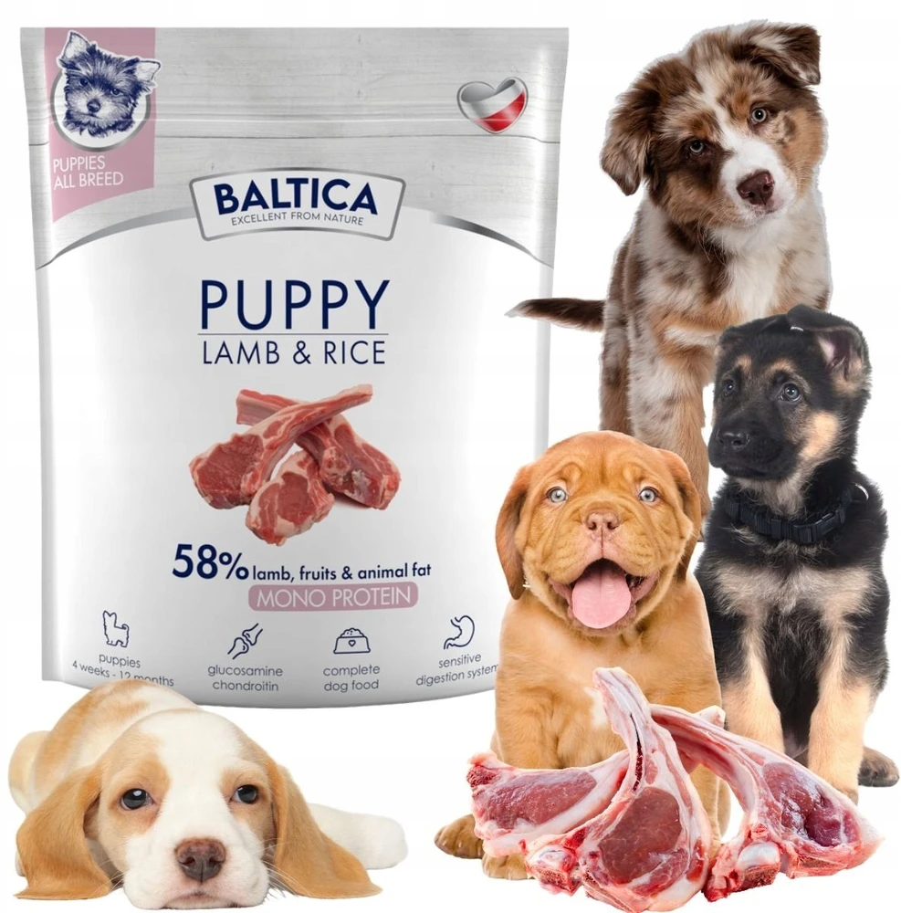 BALTICA Nutraceutic Puppy Monoprotein ėriena with ryžiai – sausas Maistas šunims – 1kg
