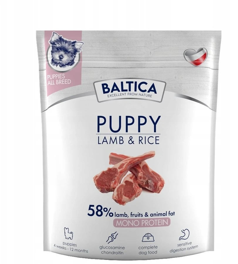 BALTICA Nutraceutic Puppy Monoprotein ėriena with ryžiai – sausas Maistas šunims – 1kg