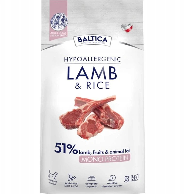 Nezatříděno BALTICA Nutraceutic Hypoallergenic M ėriena with ryžiai – sausas Maistas šunims – 3kg