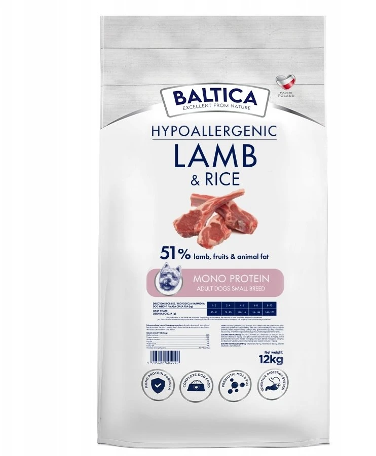 BALTICA Nutraceutic Hypoallergenic S ėriena with ryžiai – sausas Maistas šunims – 12kg
