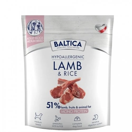 BALTICA Nutraceutic Hypoallergenic M ėriena with ryžiai – sausas Maistas šunims – 1kg