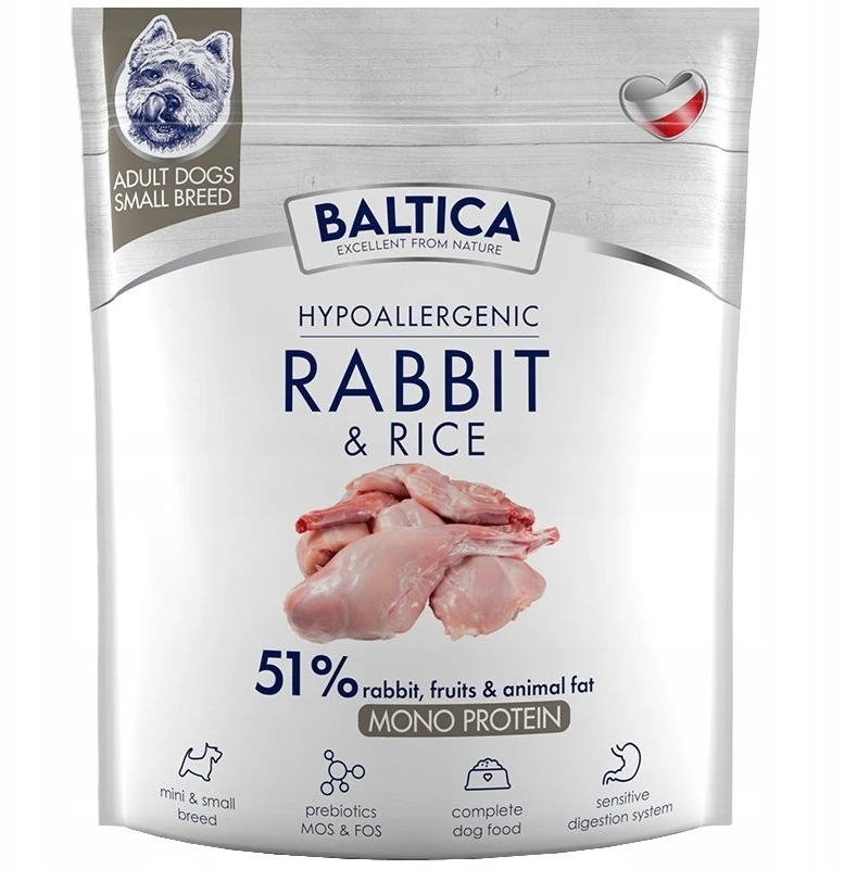 BALTICA Nutraceutic Hypoallergenic S triušiena with ryžiai – sausas Maistas šunims – 1kg