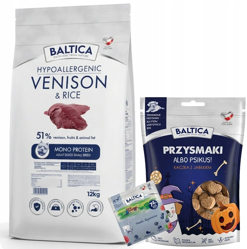 BALTICA Nutraceutic Hypoallergenic Small breeds Venison with ryžiai – sausas Maistas šunims – 12kg