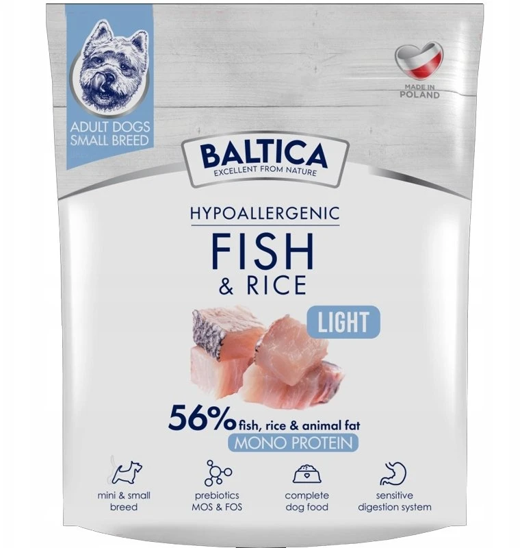 BALTICA Nutraceutic Hypoallergenic Light S žuvis with ryžiai – sausas Maistas šunims – 1kg