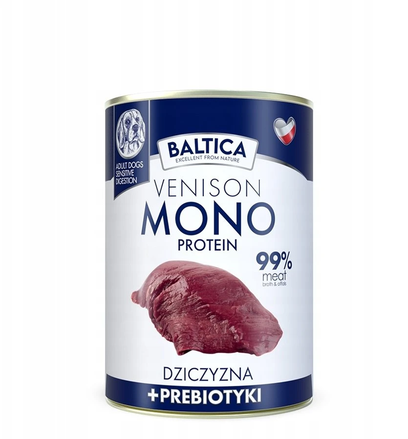 BALTICA Nutraceutic Monoprotein Venison with prebiotics – drėgnas ėdalas šunims – 400g