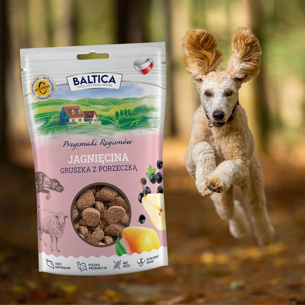 BALTICA Przysmaki regionów ėriena with pear and mint – skanėstas šuniui – 100g