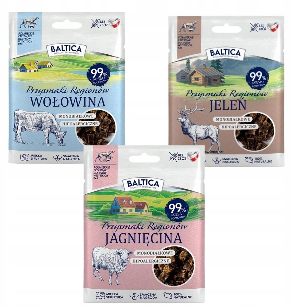 BALTICA Przysmaki regionów Monoprotein Deer – skanėstas šuniui – 30g
