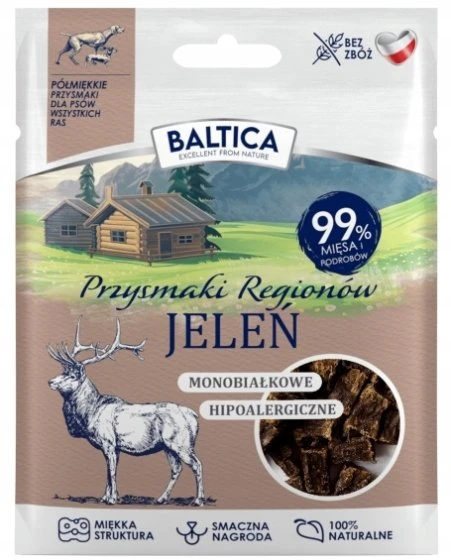 BALTICA Przysmaki regionów Monoprotein Deer – skanėstas šuniui – 30g