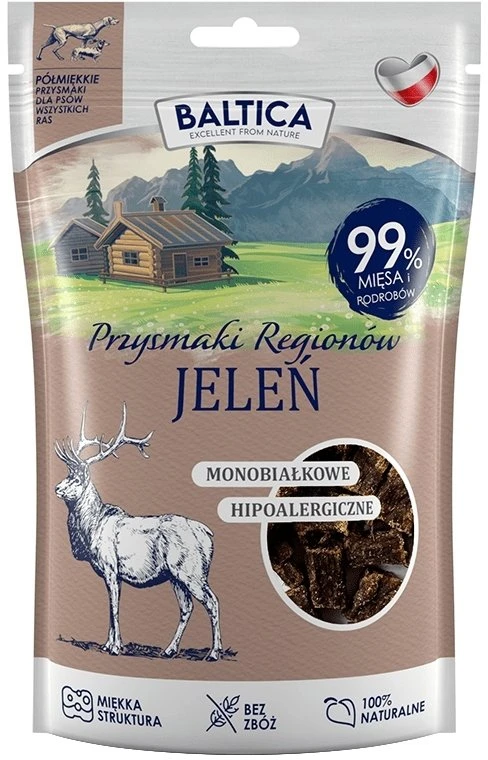 Gyvūnų maistas - BALTICA Monoprotein Deer Dog Treat 80g Hypoallergenic Grain-Free