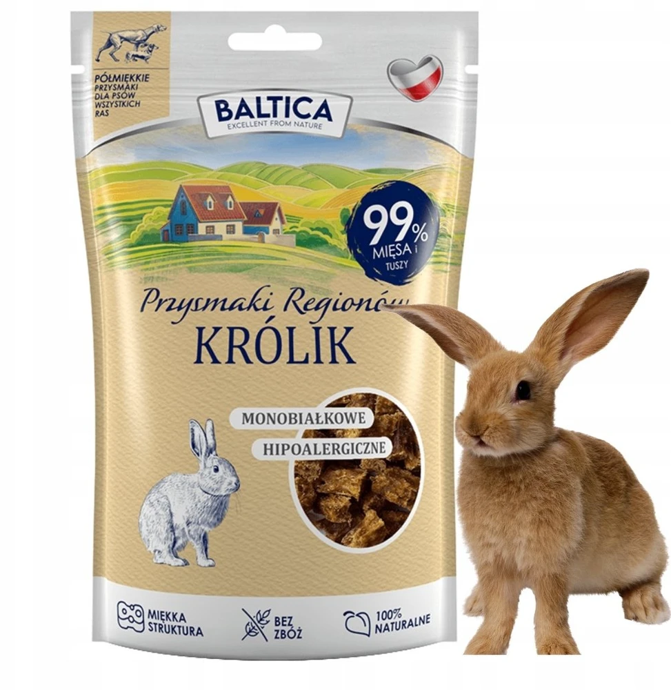 BALTICA Przysmaki regionów Monoprotein triušiena – skanėstas šuniui – 80g