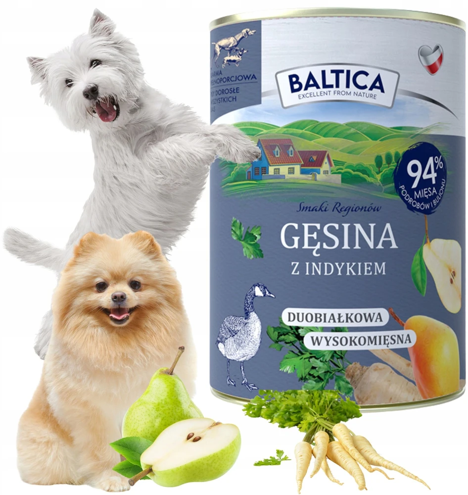 BALTICA Smaki regionów Goose with kalakutiena – drėgnas ėdalas šunims – 400g