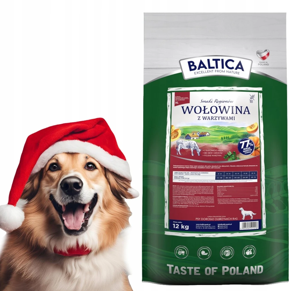 BALTICA Smaki regionów Medium and large breeds jautiena with vegetables – sausas Maistas šunims – 12kg