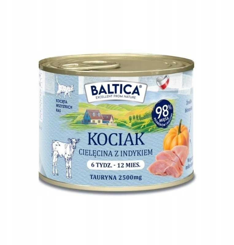 BALTICA Smaki regionów Kitten Veal with kalakutiena – šlapias kačių maistas – 185g