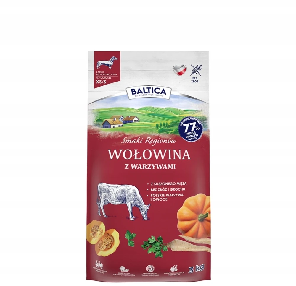 BALTICA Flavours of regions jautiena with vegetables Small breeds – sausas Maistas šunims – 3kg