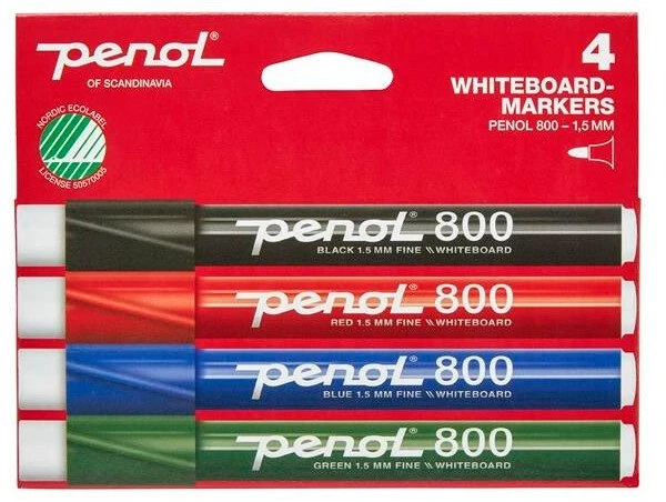 Baltos lentos žymeklis Penol 800 1.5mm rinkinys, 4 vnt./rinkinyje „Swan“ etiketė - (4 vnt.)