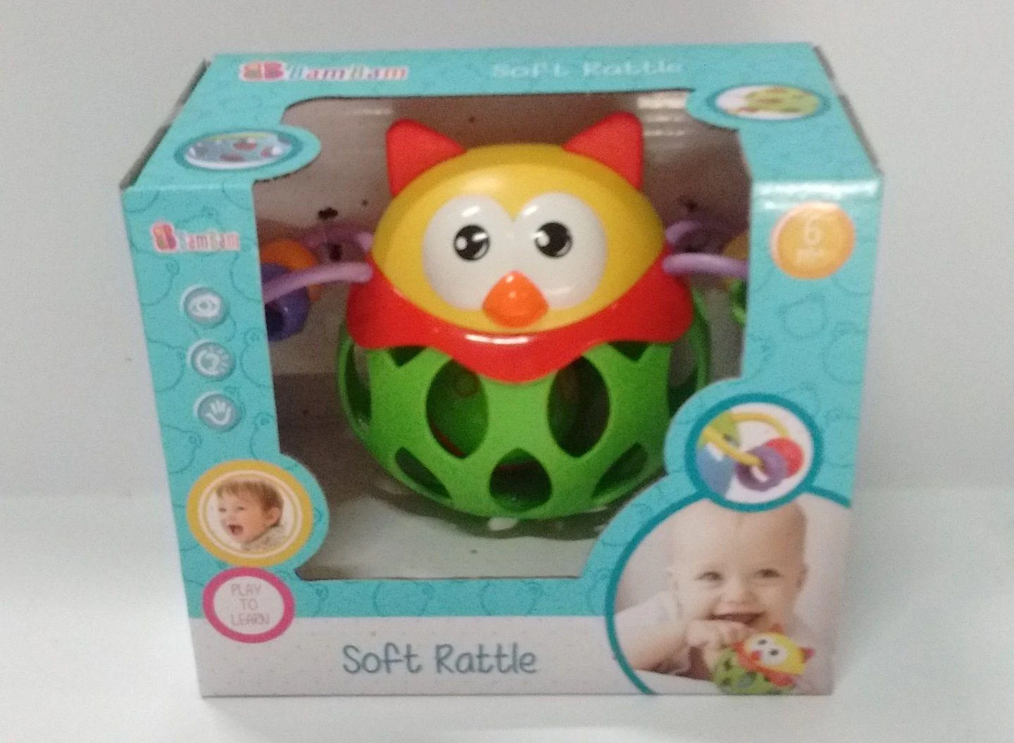 BamBam pelėdos formos barškutis pakuotėje