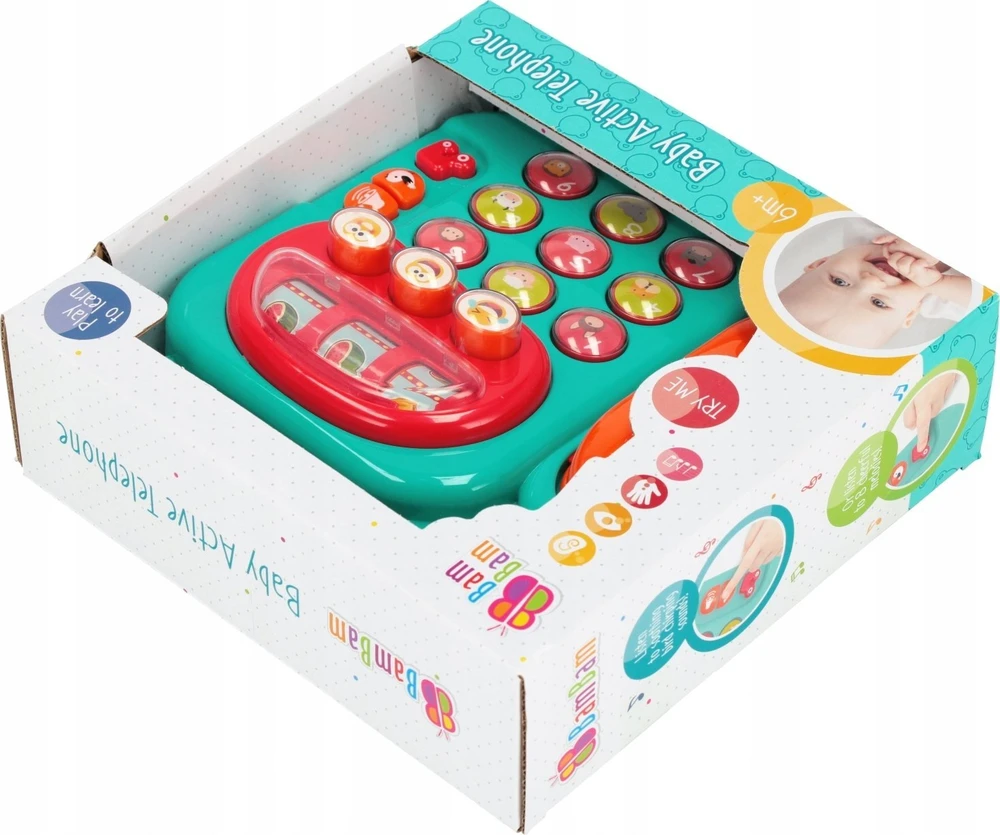 Bambam BAM BAM muzikinis laidinis telefonas, 23x23x7 cm, kartonas
