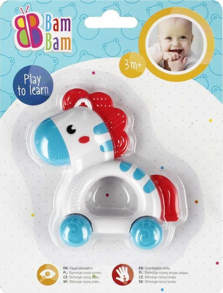 BamBam barškutis zebras su ratais