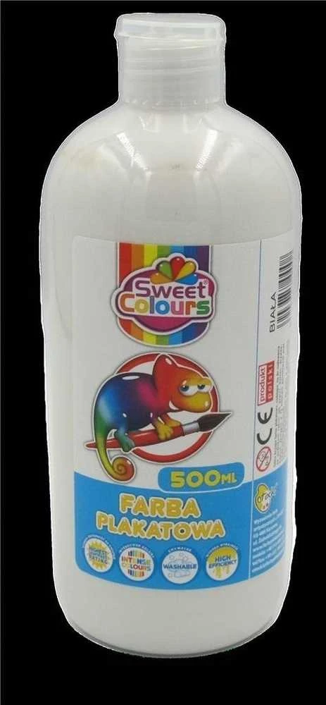 Bambino Sweet Colours Balta plakatinių dažų spalva mokyklai, 500 ml