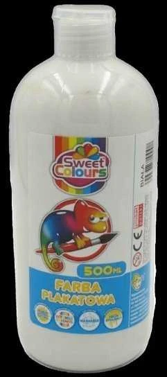 Bambino Sweet Colours Balta plakatinių dažų spalva mokyklai, 500 ml
