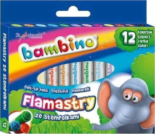 BAMBINO antspaudų rašikliai 12 spalvų