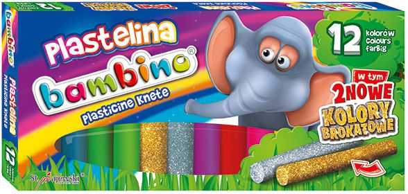 BAMBINO Plastilinas klasikinis 12 spalvų