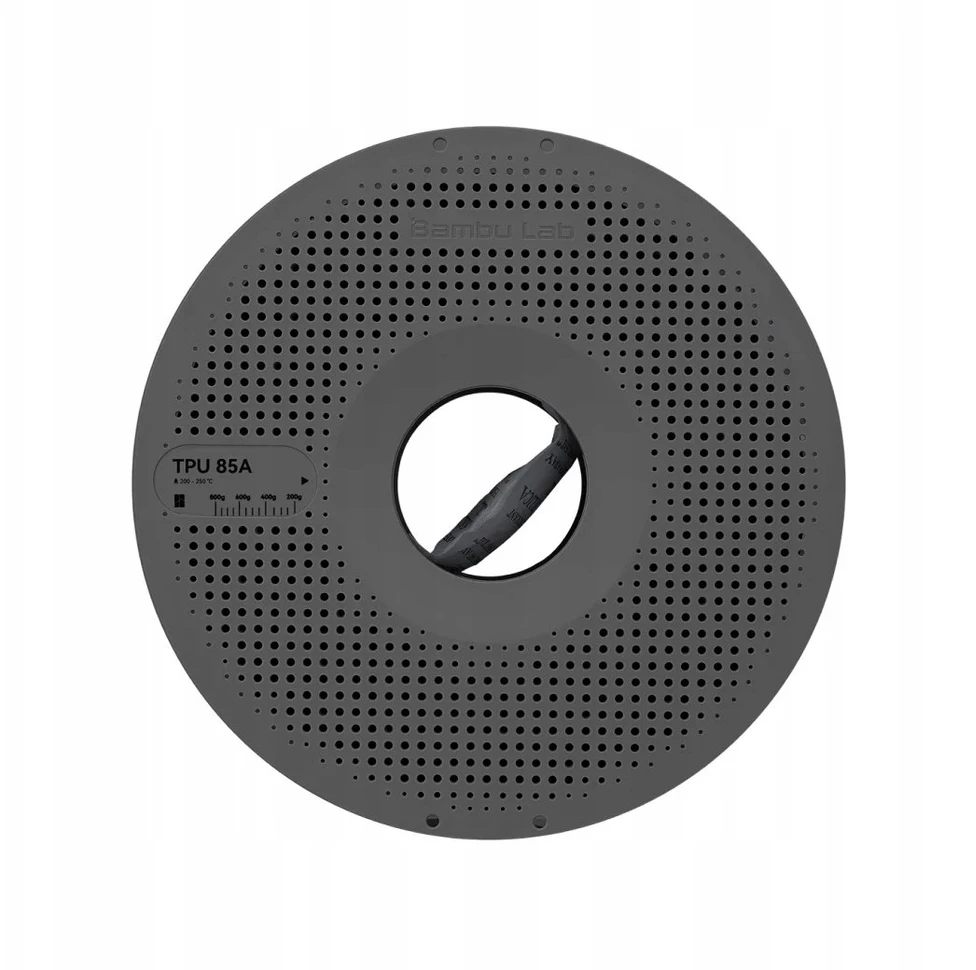 3D Plastikas - Filamentas TPU 85A With spool/Su rite juodos spalvos | 1.75 mm, 1kg | Bambu Lab