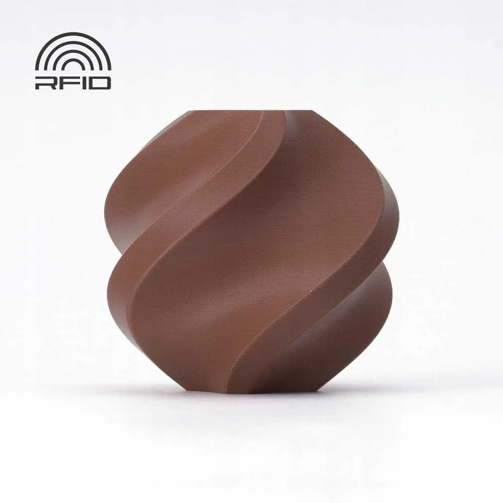 Bambu Lab PLA matinis plastikas 1.75mm 1kg – komplektuojamas su daugkartinio naudojimo rite – Dark Brown