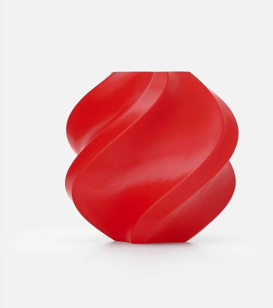 Raudona 3D spaudinio vaza iš TPU plastiko