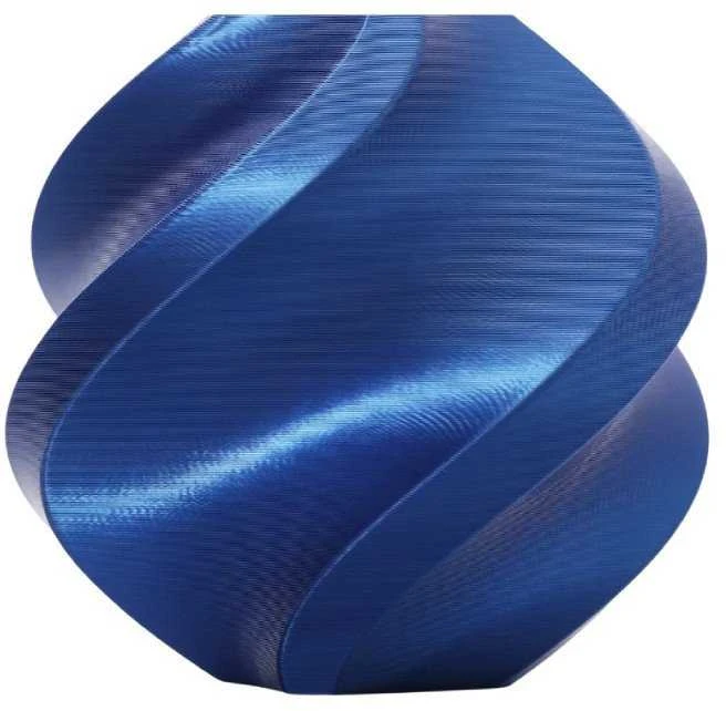 Mėlynas PLA Silk+ 3D atspausdintas spiralinis pavyzdys