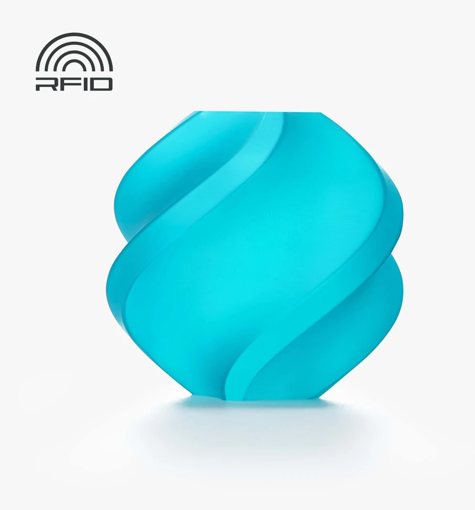 Bambu Lab PLA Translucent plastikas 1.75mm 1kg – pridedama su daugkartinio naudojimo ritėle – Teal