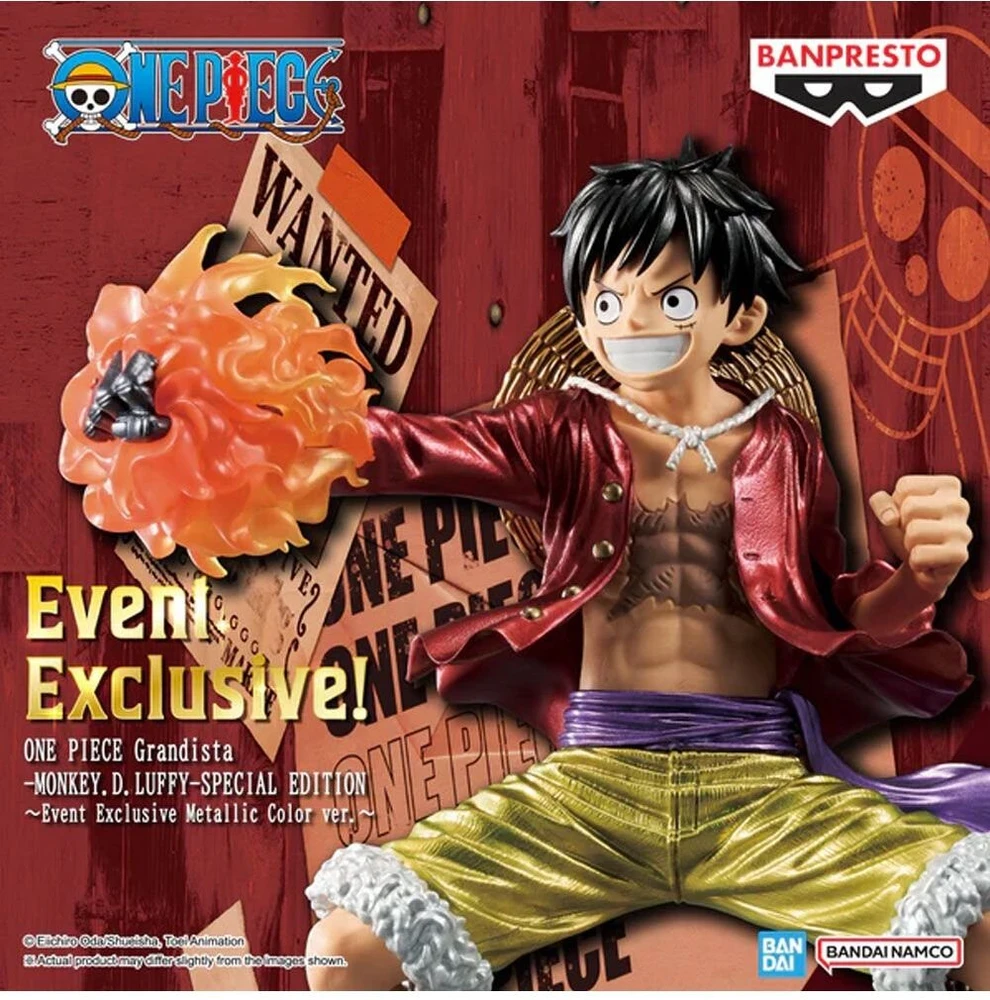 Bandai BANPRESTO EVENT EXCLUSIVE GRANDISTA ONE PIECE - MONKEY. D. LUFFY METALLIC COLOR.